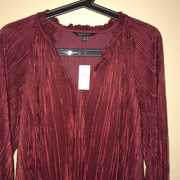 Plisse Swing Dress (red brick color) - Picture 3 of 4